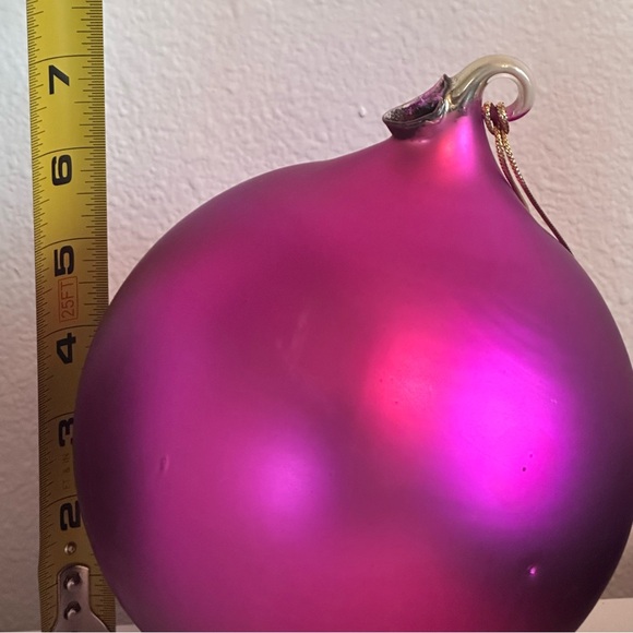 VTG DEPARTMENT 56 MERCURY FUCHSIA PINK GLASS 150MM BALL ORNAMENT W/BOX Large - Picture 14 of 15